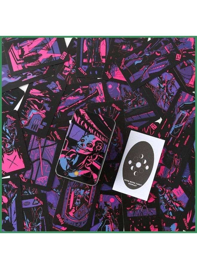 NIBEMINENT Neon Moon Tarot Card English Version - Pre-installed Tarot Card Set - Suitable for beginners and professionals as a divination card set - Scenario game - 10x6x4 cm specification - Image 5