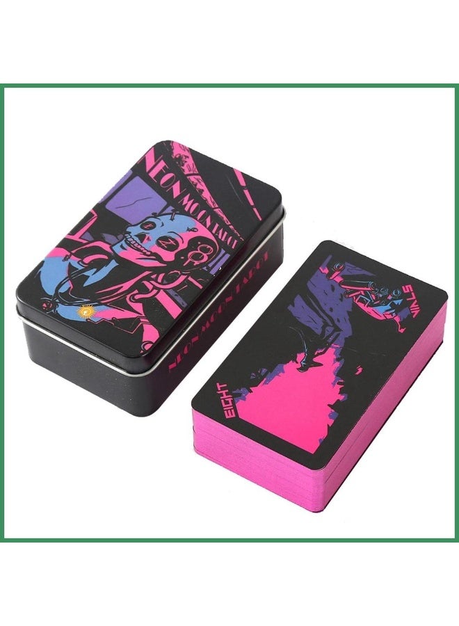 NIBEMINENT Neon Moon Tarot Card English Version - Pre-installed Tarot Card Set - Suitable for beginners and professionals as a divination card set - Scenario game - 10x6x4 cm specification - Image 1