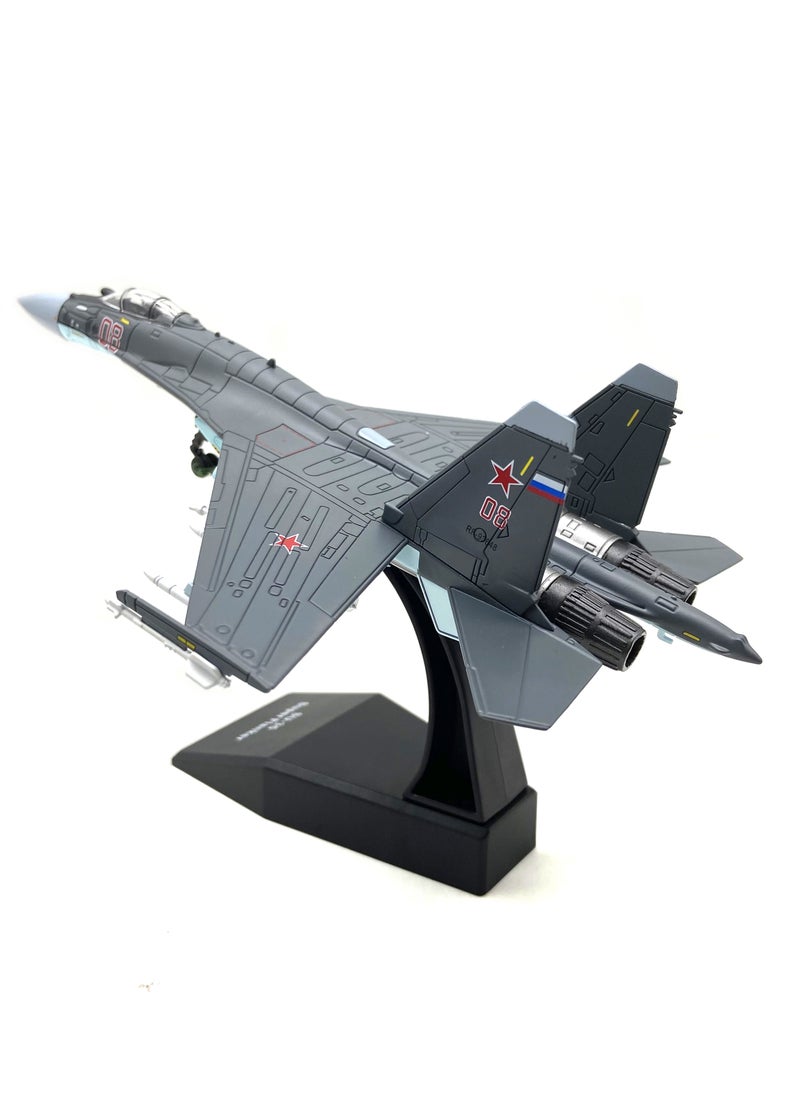 طائرات ديكاست 1/100 نموذج مقياس الطائرات SU 35 طائرة مقاتلة نموذج طائرة هجوم نماذج الطائرات العسكرية للبالغين  - Image 1