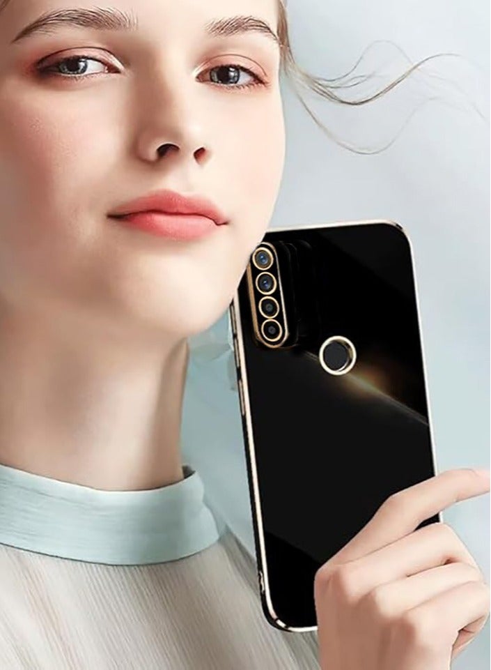 Compatible with OPPO A31/A8 case, smooth veneer gold plated chrome, Black Thin and smooth shock-proof full protection OPPO A31/A8 case（Black） - Image 2
