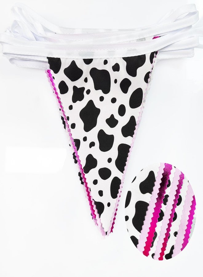 pinkblume 32Ft Cowgirl Party Decorations Hot Pink Cow Printed Triangle Flag Fabric Banner Pennant Bunting Garland Streamer for Western Cowgirls Disco Birthday Baby Shower Party Decor - Image 2