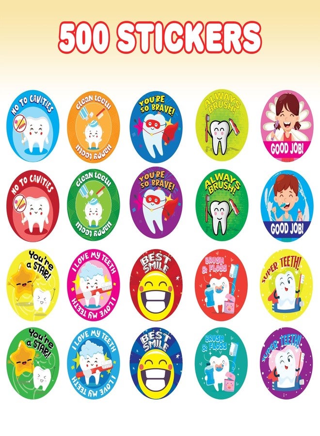 ArtCreativity Dental Sticker Rolls Assortment - Set Includes 500 Dental Themed Stickers - Dental Reward, Goodie Bag Fillers, Party Favors - Fun Craft Tool for Children Ages 3+ - Image 3