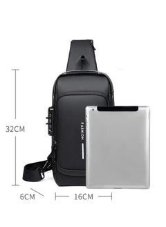 Generic Anti theft Crossbody Sling bag, Shouldernew Backpack, Lightweight Chest Daypack with USB Charging Ports  - Image 2