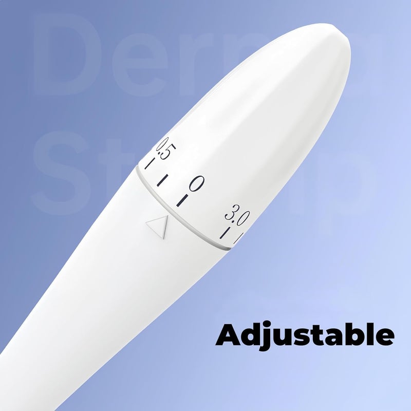 OXILY OXILY Derma Stamp for Hair Growth Titanium Coated Adjustable Needles 025mm to 3mm 140 Microneedling Stamp for Skin Repair Face Hair Beard Growth Reduces Acne Scars Safe Effective To Use - Image 4