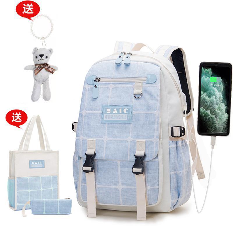 Arrival Backpack Female Korean Canvas Junior High School Senior High School Student Schoolbag Outdoor Casual Large Capacity Backpack - Image 1