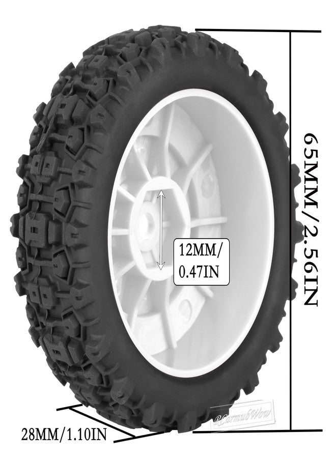 RcarmubWow RC Tire Set for 1/14 Mojave Grom,Wheels and Tires Rubber Tire Tyre Short Course Truck Tires Front/Rear Tires w/Plastic Wheels,4pcs,White - Image 3