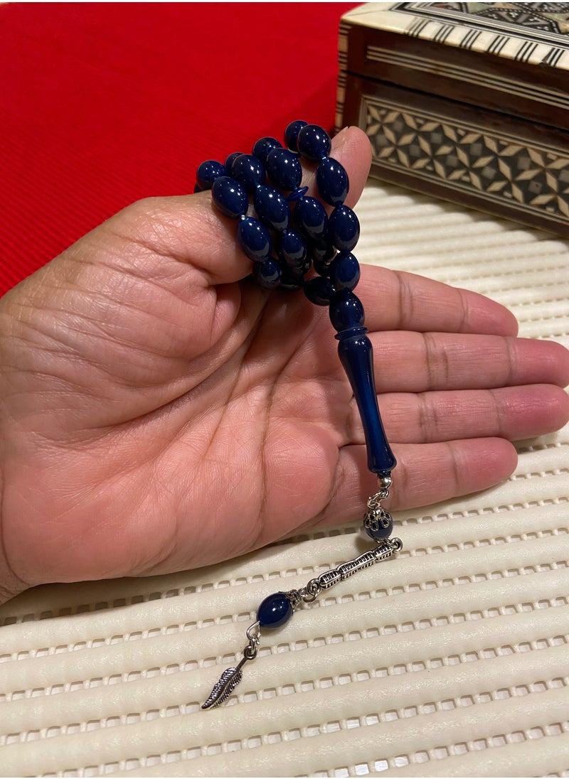 just naturals - Small Faturan Bakelite Prayer Beads For Men 33 Beads Size 8mm x 10.5mm - Image 1