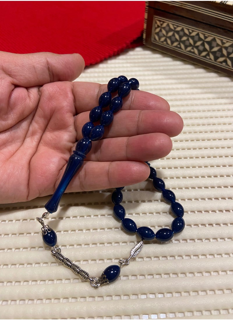 just naturals - Small Faturan Bakelite Prayer Beads For Men 33 Beads Size 8mm x 10.5mm - Image 1