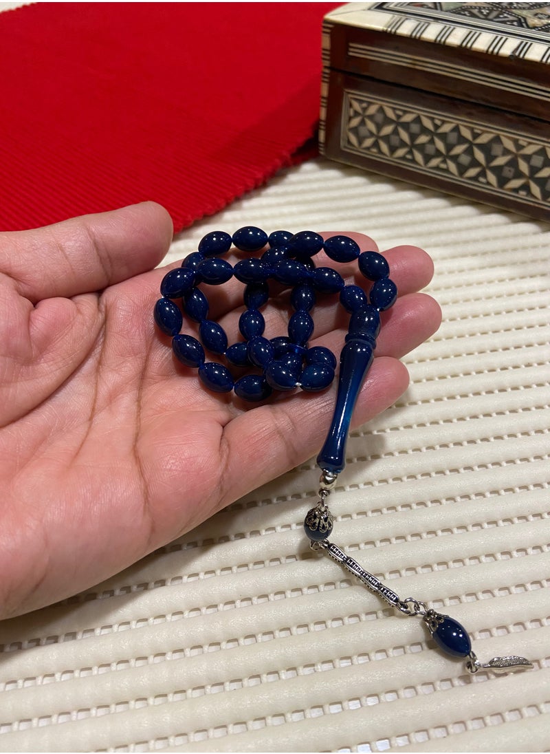 just naturals - Small Faturan Bakelite Prayer Beads For Men 33 Beads Size 8mm x 10.5mm - Image 1