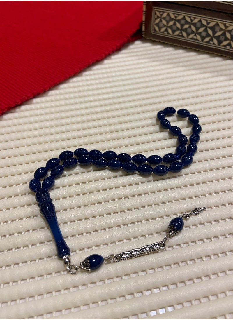 just naturals - Small Faturan Bakelite Prayer Beads For Men 33 Beads Size 8mm x 10.5mm - Image 1