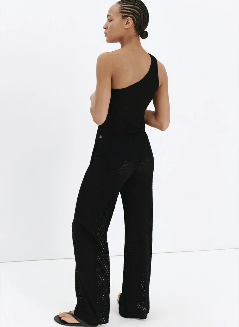 Mango Straight-Fit Openwork Knitted Trousers