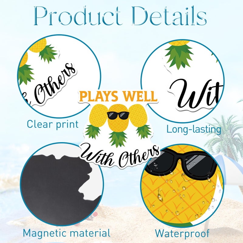 MENIFEND 13 Pcs Pineapple Cruise Door Decorations Magnetic, Funny Pineapple Tropical Vacation Cruise Magnets, Reusable Fun Magnetic Ship Cabin Door Signs for Stateroom Decor - Image 3
