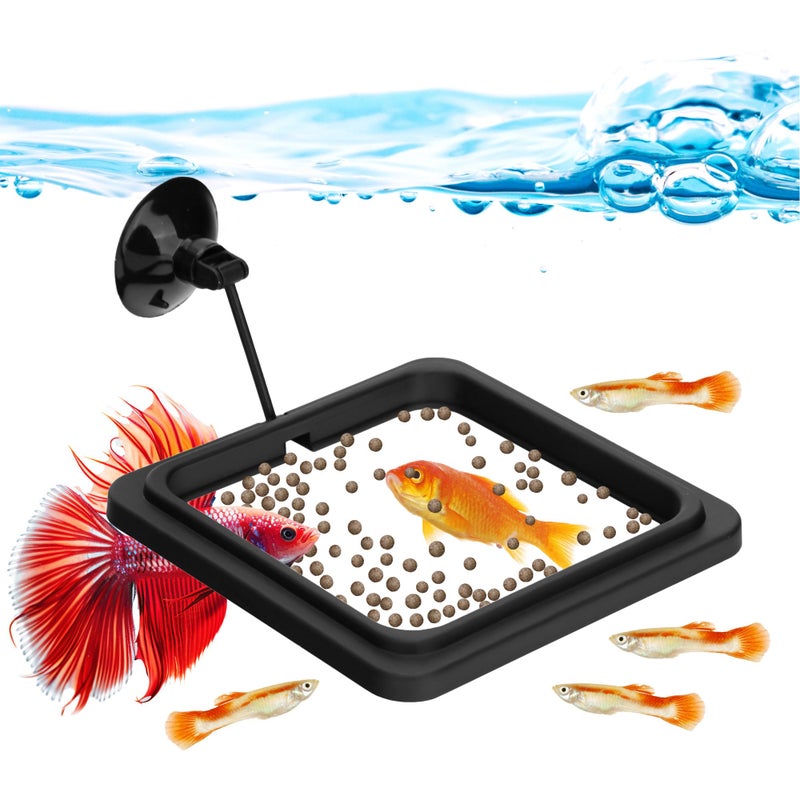 DaToo Fish Feeding Ring Aquarium Square Floating Food Feeder Circle with Strong Suction Cup Fish Tank Feeding Ring for Betta Goldfish Guppy - Image 1