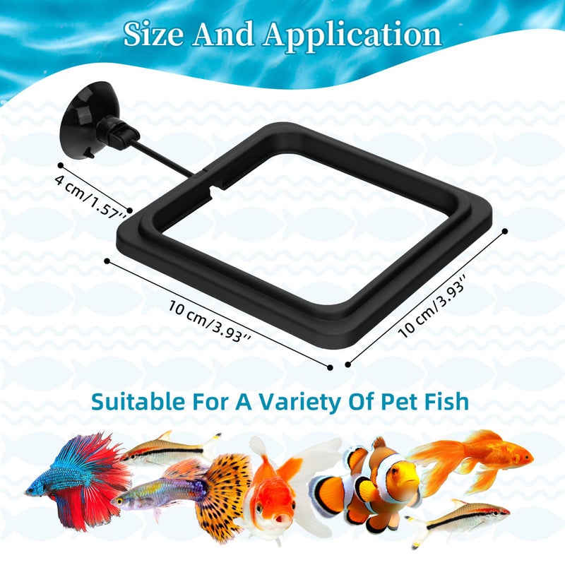 DaToo Fish Feeding Ring Aquarium Square Floating Food Feeder Circle with Strong Suction Cup Fish Tank Feeding Ring for Betta Goldfish Guppy - Image 2