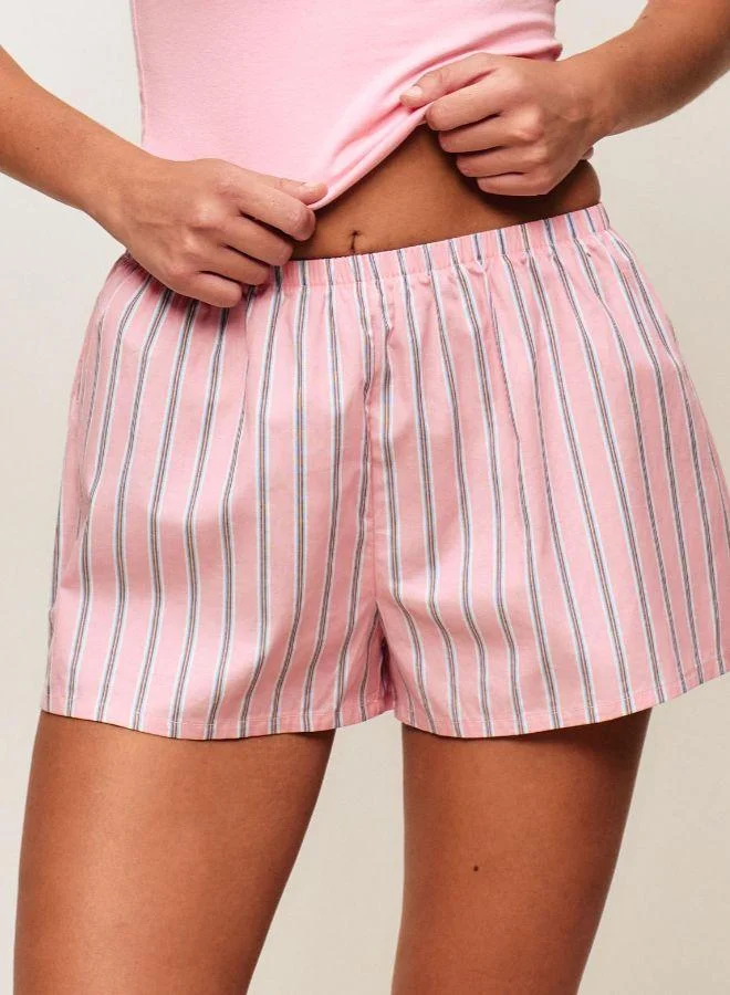 UNDIZ Striped cotton shorts