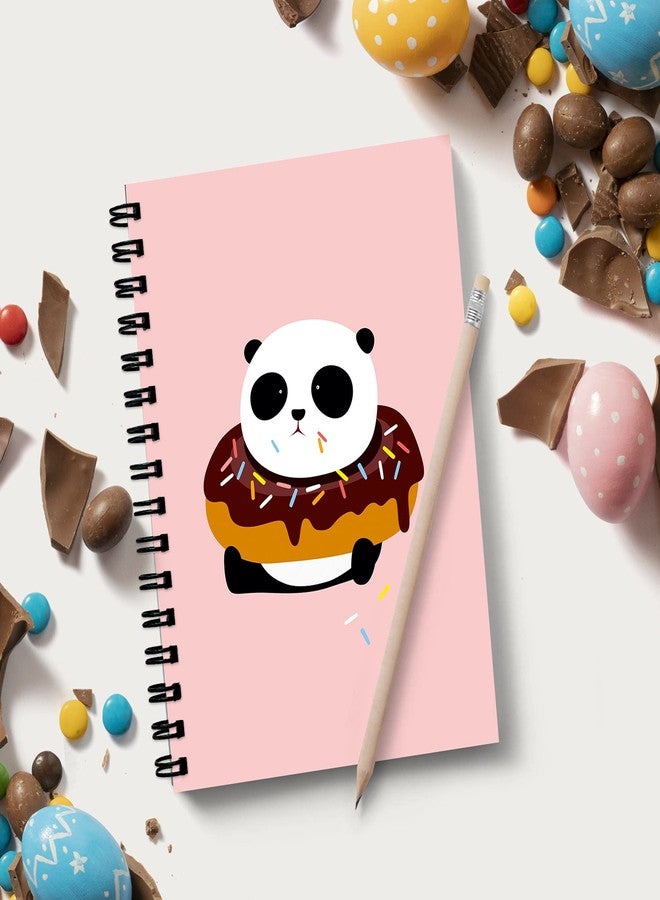 Vprint Quality Unruled Diary Notebook Drawing Pad Planner A5 Size,100 GSM 160 Pages(Panda in Donut) - Image 1