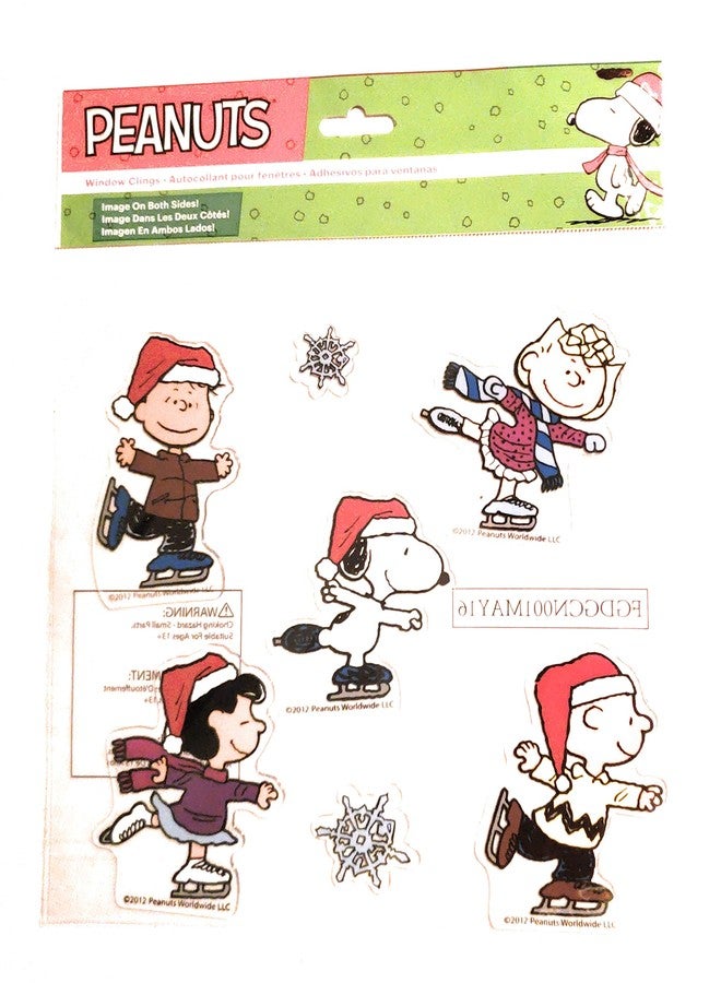 Peanuts Holiday Christmas Window Clings Charlie Brown Snoopy One Package of 7 Clings