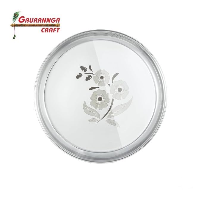 GAURANNGA CRAFT Stainless Steel Dinner Salad Plate | Kitchenware Set Ideal for Home (Set of 6) - Image 2