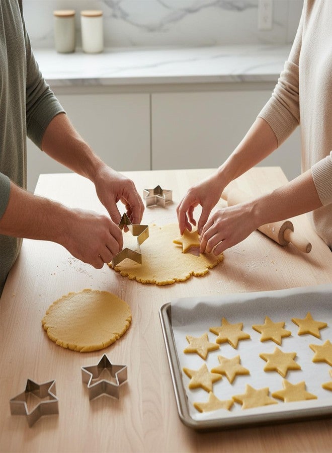Xyembu 5 Pcs Star Cookie Cutter Set, Star Shapes Molds, Stainless Steel Five-Pointed Shaped Cutter, Bakeware Tools for Fondant, Biscuit, Sandwich, Cheese (5 Sizes) - Image 5