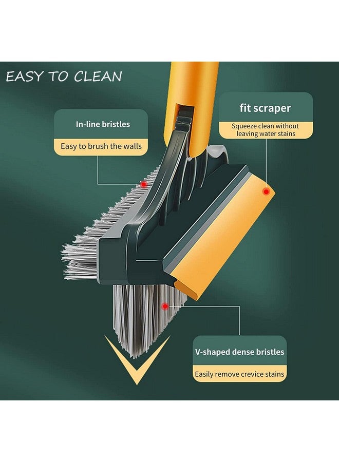 COOFANDY Bathroom Cleaning Brush, with Long Handle 120° Rotate, Floor Scrubber Squeegee Cleaning Supplies, for Bathroom & Kitchen, Multi-Purpose Home Cleaning Accessories - Image 2