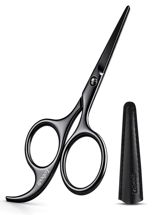 Lobodt 4.72-inch Professional Nose Hair Scissors,with rounded heads, Suitable for personal care, facial hair trimming, as well as ear, eyebrow, beard (black) - Image 1