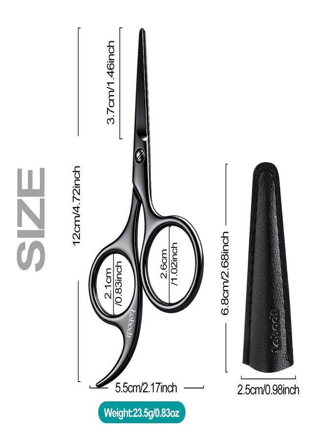 Lobodt 4.72-inch Professional Nose Hair Scissors,with rounded heads, Suitable for personal care, facial hair trimming, as well as ear, eyebrow, beard (black) - Image 5