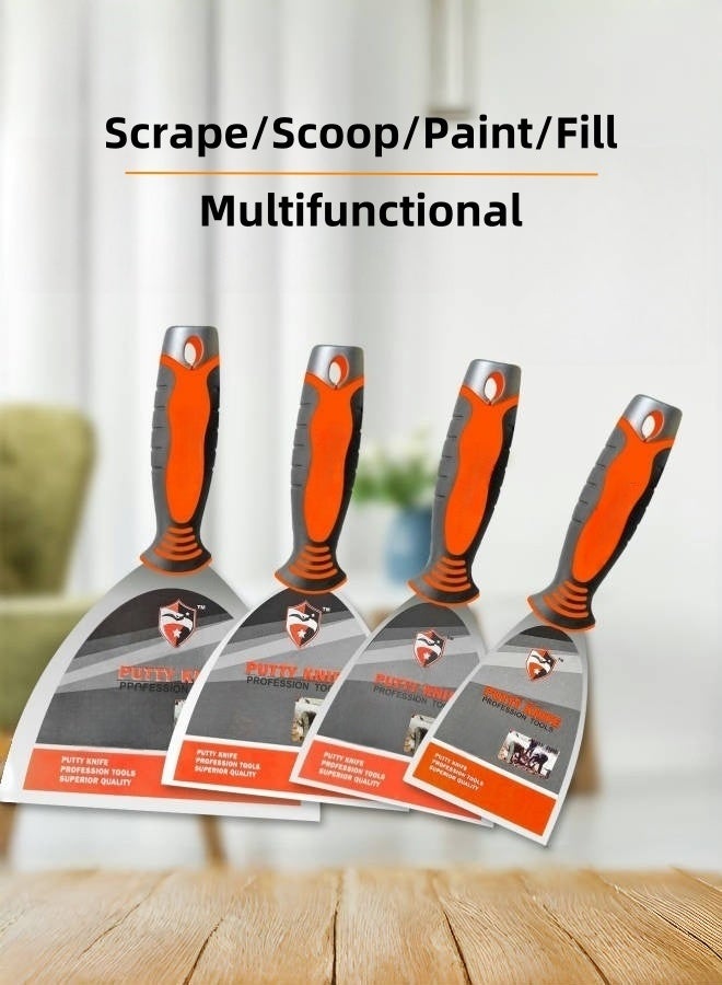 Putty Knife  2 & 5 inch- Anti-Bending Corrosion Resistant Steel Scraper for Varnish Caulk Paint spreading and removal on Wood, Metal, Painting Canvas, Walls, Windows, and Floors  - Image 2