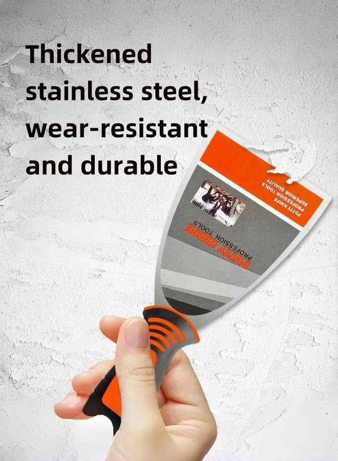 Saudi Select Putty Knife  2 & 5 inch- Anti-Bending Corrosion Resistant Steel Scraper for Varnish Caulk Paint spreading and removal on Wood, Metal, Painting Canvas, Walls, Windows, and Floors - Image 1