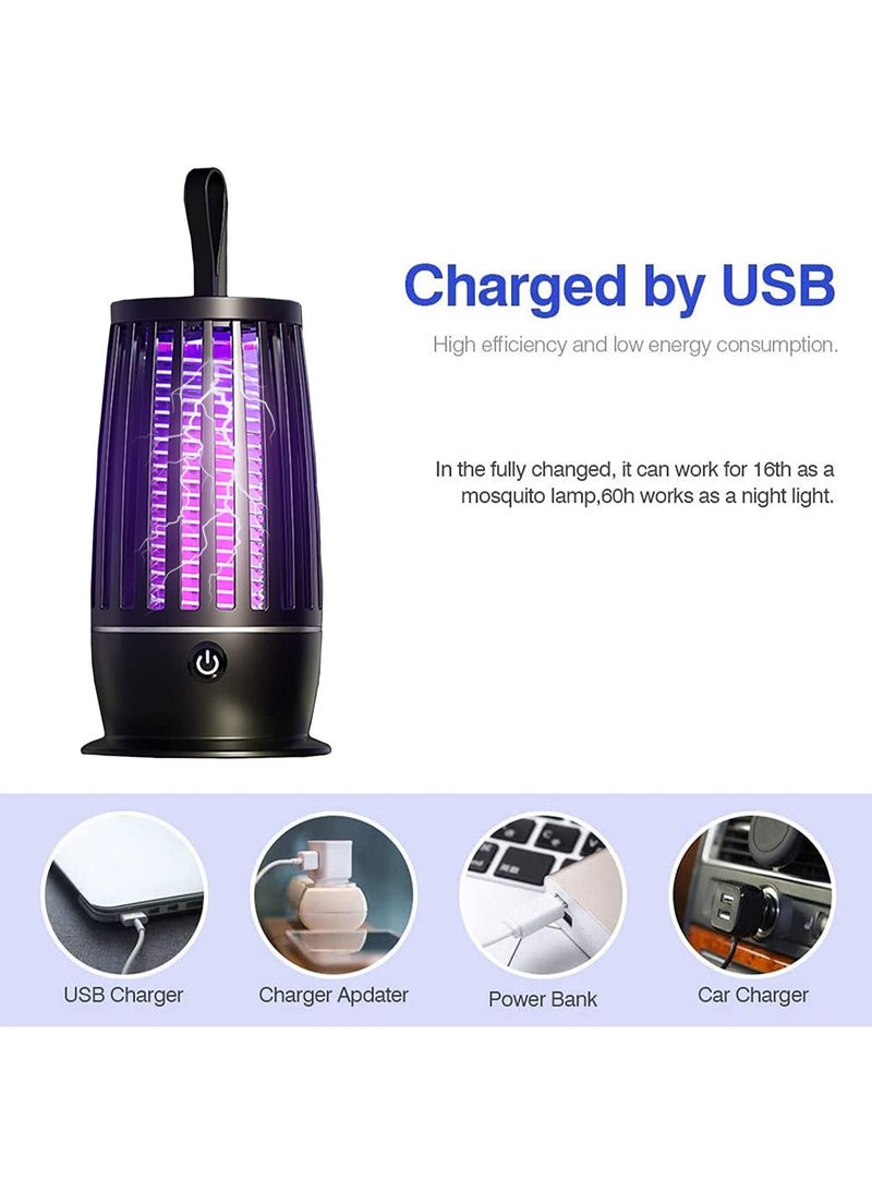 Gonice Bug Zapper,Rechargeable Mosquito Killer Indoor Electric Fly Trap with Light and Hanging Loop Killing Lamp Portable LED for Home, Bedroom, Outdoor, Camping, Backyard  - Image 4