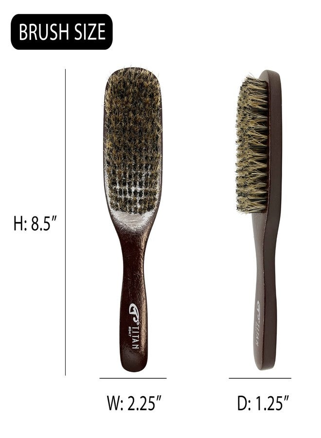 Titan Spin Wave Brush 1pc Wooden Brush for Men Firm Bristles for Coarse Hair. Use for Smoothing, Wave Styles, Soft on Scalp, Club Handle - Image 3