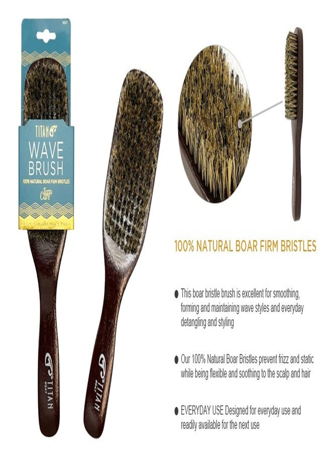Titan Spin Wave Brush 1pc Wooden Brush for Men Firm Bristles for Coarse Hair. Use for Smoothing, Wave Styles, Soft on Scalp, Club Handle - Image 5