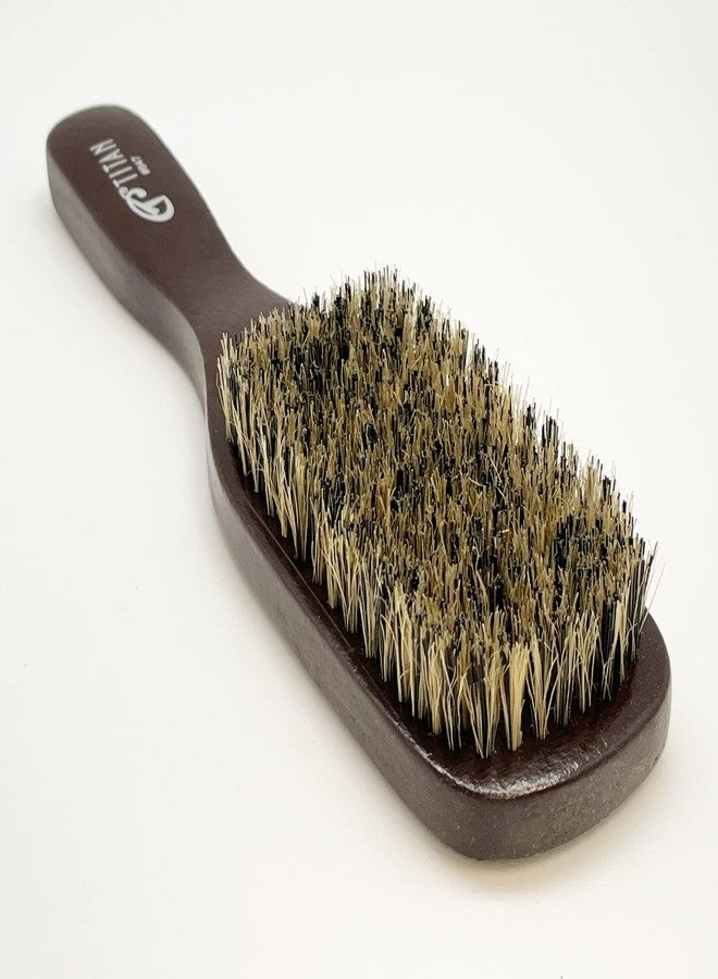 Titan Spin Wave Brush 1pc Wooden Brush for Men Firm Bristles for Coarse Hair. Use for Smoothing, Wave Styles, Soft on Scalp, Club Handle - Image 1