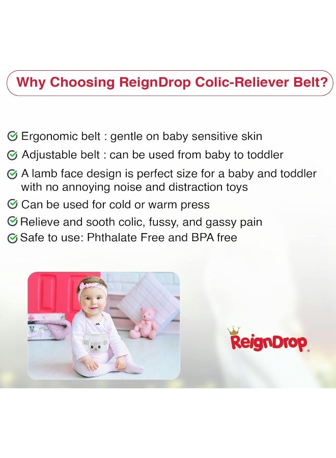 ReignDrop ريجن دروب لتخفيف المغص للمواليد الجدد – مجموعة تخفيف الغاز مع حزام البطن، حزمة جل، حقيبة تخزين – حزام بطن مهدئ دافئ أو بارد (حزمة جل خروف) - Image 5