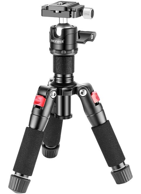 Portable Desktop Mini Tripod - Aluminum Alloy 20 Inches/ 50 Centimeters With 360 Degree Ball Head, 1/4 Inch Quick Shoe Plate For Dslr Camera Video Camcorder, Load Up To 11 Pounds/5 Kilograms
