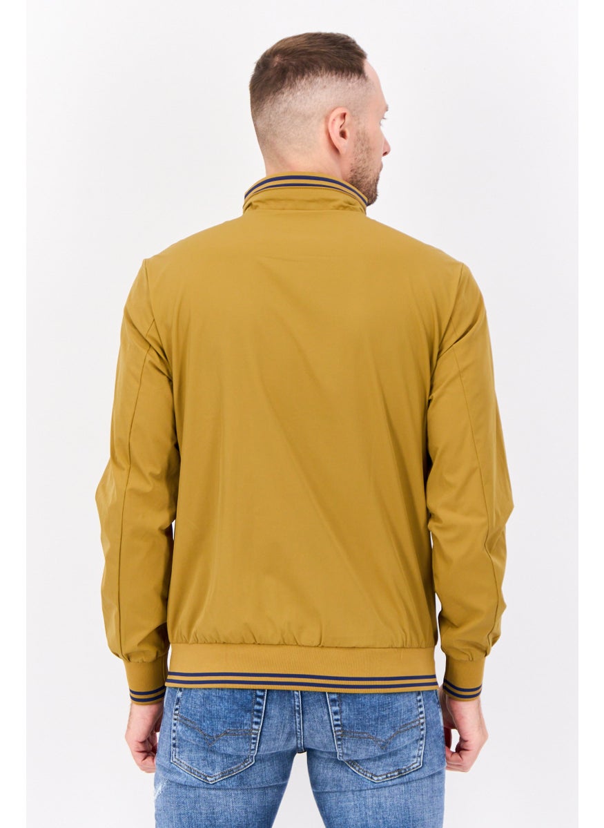 NAUTICA - Men Embroidered Logo Bomber Jacket, Khaki - Image 1