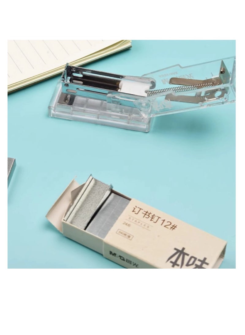 M&G Chenguang Mini Transparent Stapler with 24/6 Staples Box Set - No:ABS916AX - Image 2