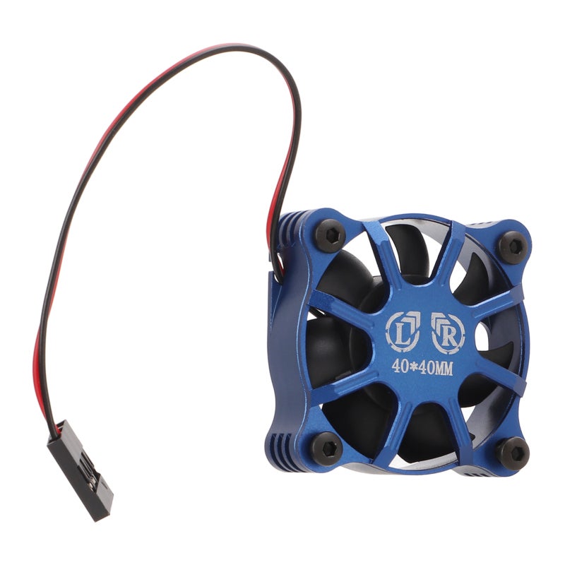 Motor Cooling Fan Aluminum Alloy Fast Heat Dissipation RC Cooling Fan with Metal Mesh Cover for 1/10 1/12 1/8 RC Car Dark Blue - Image 5