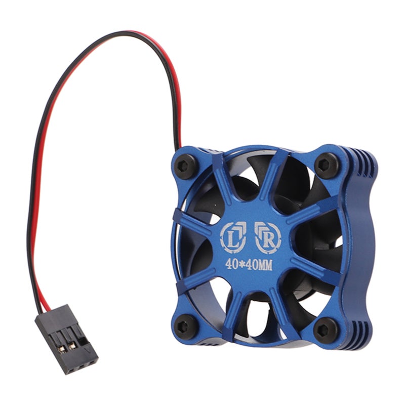 Motor Cooling Fan Aluminum Alloy Fast Heat Dissipation RC Cooling Fan with Metal Mesh Cover for 1/10 1/12 1/8 RC Car Dark Blue - Image 2