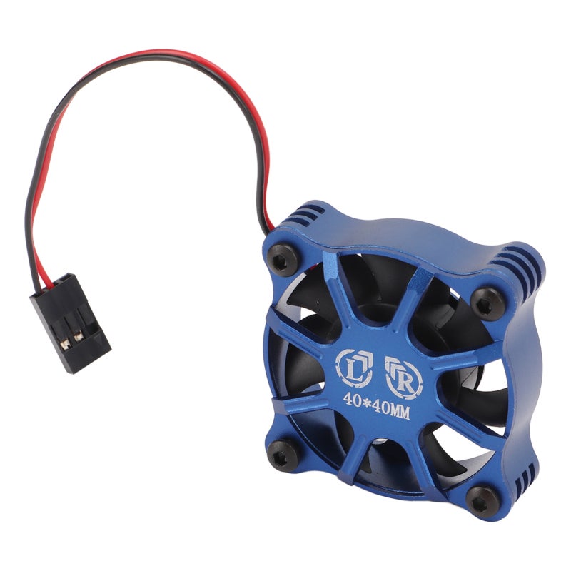 Motor Cooling Fan Aluminum Alloy Fast Heat Dissipation RC Cooling Fan with Metal Mesh Cover for 1/10 1/12 1/8 RC Car Dark Blue - Image 4