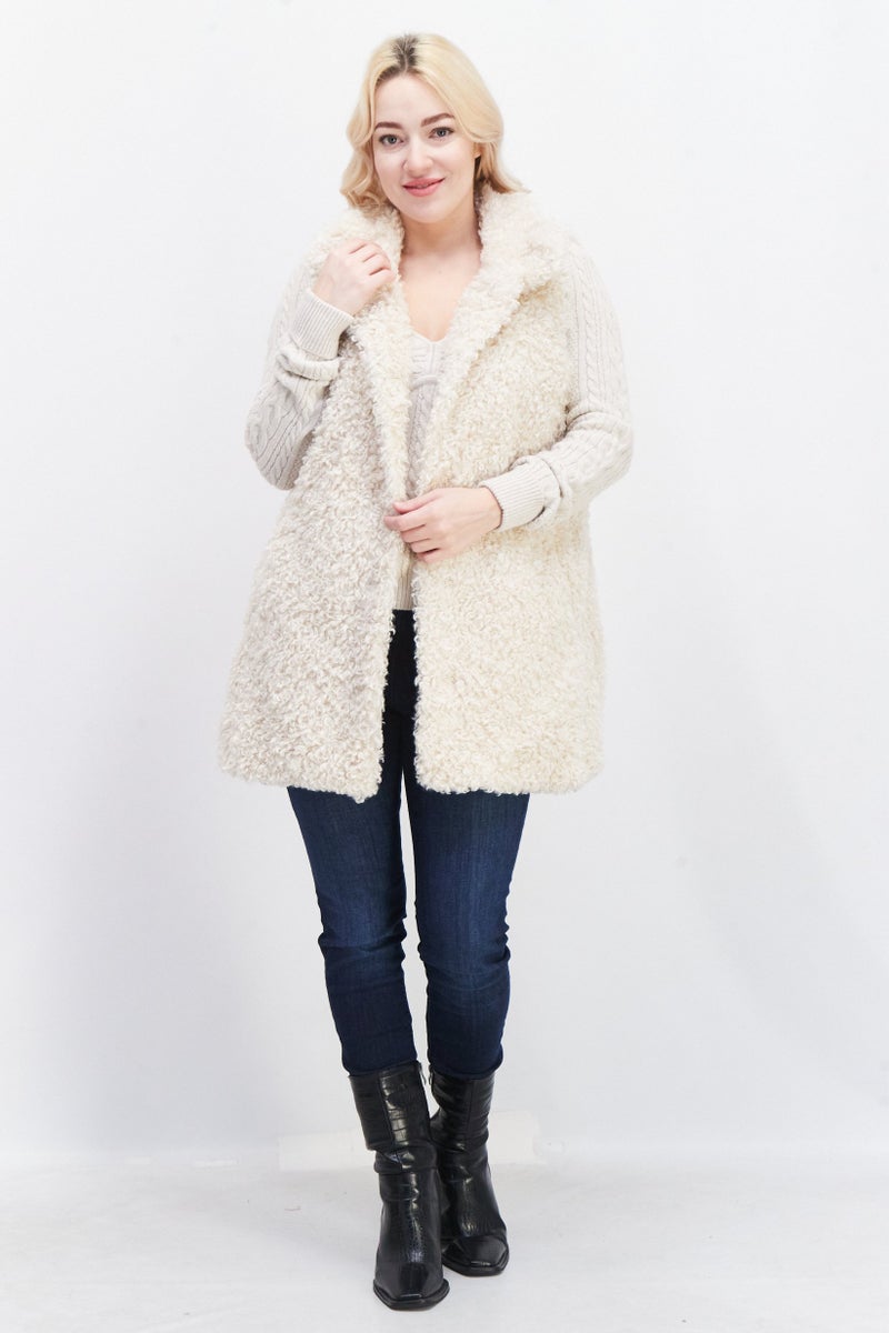 NVLT Women Sleeveless Solid Softshell Vast Jacket, Beige  - Image 3
