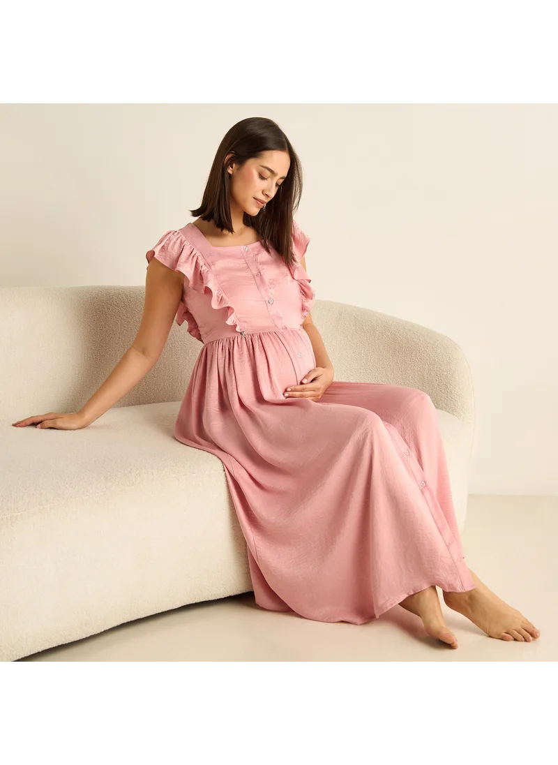 Splash FAV Ruffle Detail Maternity Night Dress