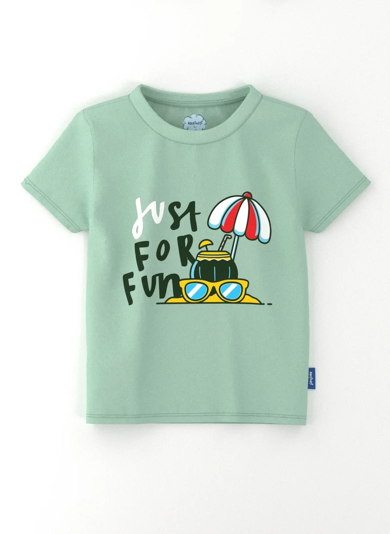 نوتيناتي Nautinati Boys' Pack of 2 Cotton Beach Graphic Printed T-shirts