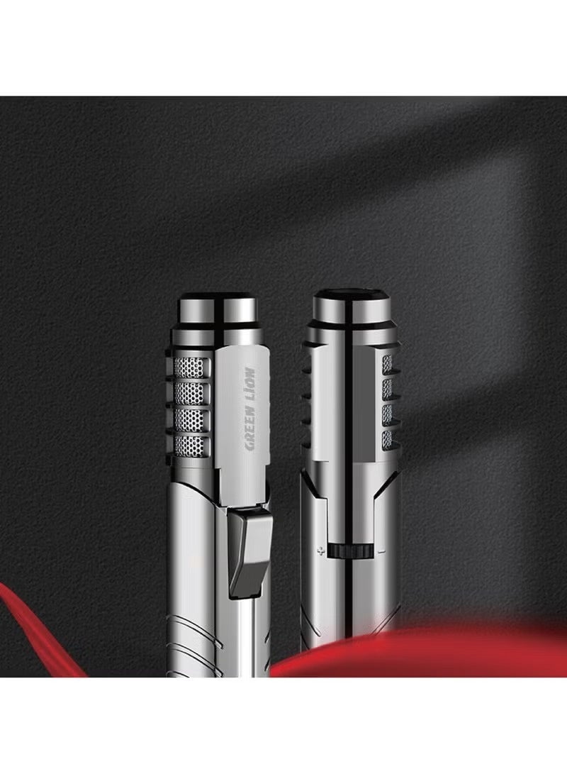 جرين ليون ولاعة GTL-50 بنظام شعلة نفاثة مقاومة للرياح – شعلة بوتان بقوة 1300°م، سعة 183 مل قابلة لإعادة التعبئة، هيكل من سبيكة الزنك، لهب أزرق قابل للتعديل - Image 2