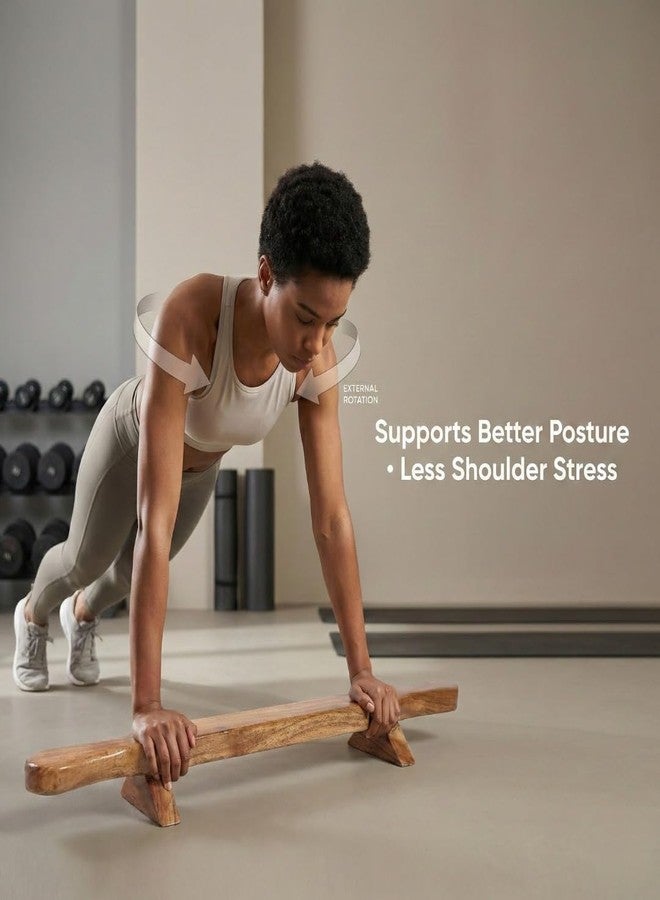 KNK Shena Wooden Push-Up Bar - Traditional Indian Meel Fitness Equipment for Strength & Stability Training - Image 5