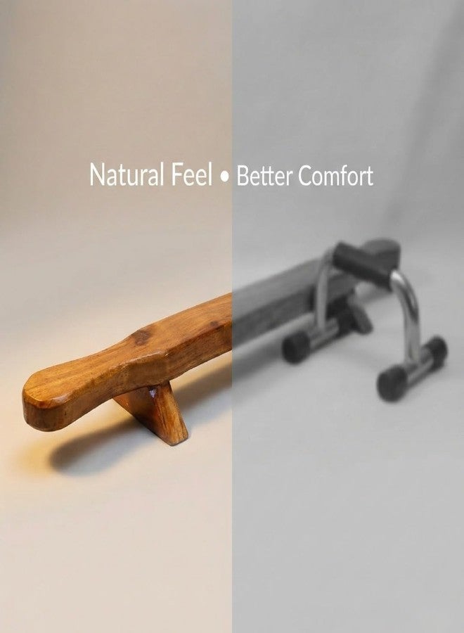 KNK Shena Wooden Push-Up Bar - Traditional Indian Meel Fitness Equipment for Strength & Stability Training - Image 4