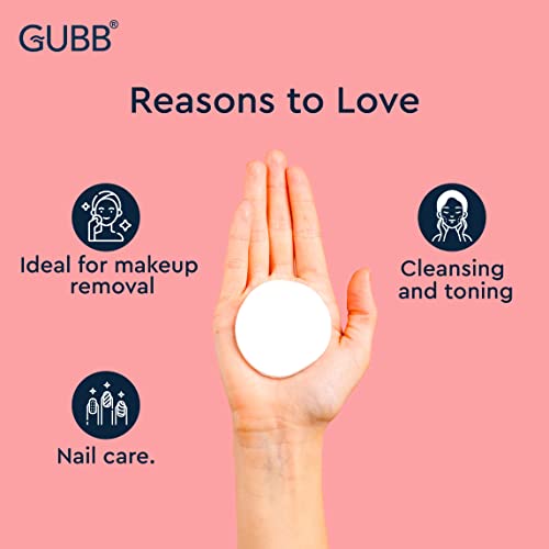 GUBB Hypoallergenic 100% Cotton Pads For Face Cleansing & Makeup Removal - Made of pure cotton | Safe for skin | Suitable for Women | Deep cleansing | Round shape, Non Woven - 80 Makeup Remover Pads, Pack Of 2 - Image 4