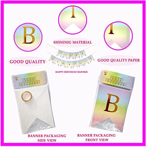 AMFIN® Unicorn Happy Birthday Banner - Party Decoration, Theme Party, Decorations for Girls - Multi - Image 5
