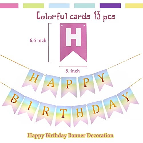 AMFIN® Unicorn Happy Birthday Banner - Party Decoration, Theme Party, Decorations for Girls - Multi - Image 2