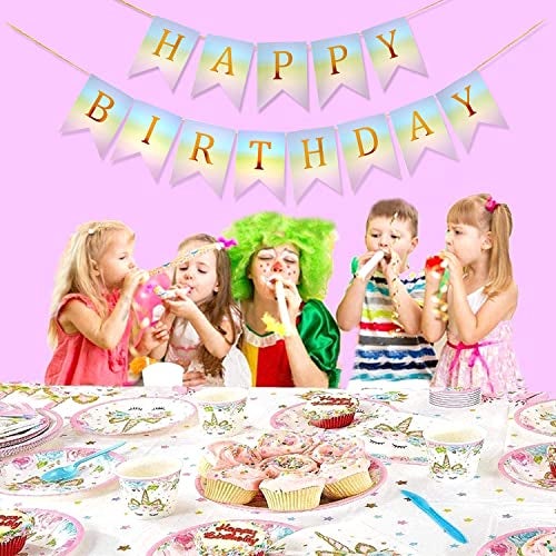 AMFIN® Unicorn Happy Birthday Banner - Party Decoration, Theme Party, Decorations for Girls - Multi - Image 4