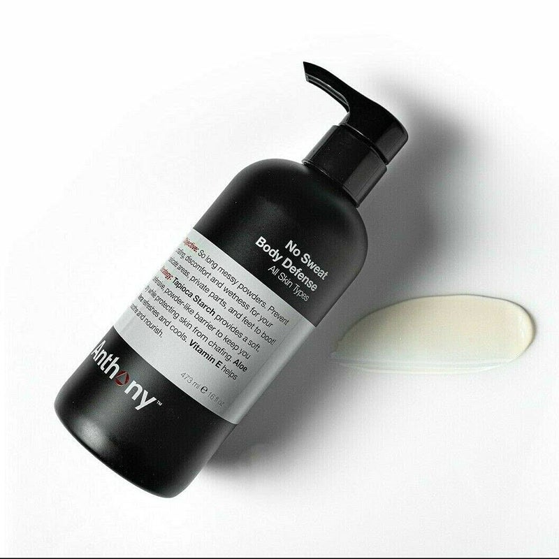 Anthony No Sweat Body Defense Deodorant for Men, Anti-Chafing & Anti-Itch Cream-to-Powder Lotion for Groin, Thighs & Underarms, Talc-Free, Absorbs Moisture, Sweat & Odor Control, 16 fl oz - Image 5